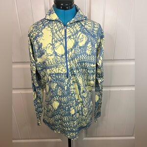 Nike Pro Tree of Life Just Do It Quarter Zip Blue Yellow Womens Size XL